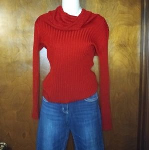New Directions Petite cowl neck ribbed sweater